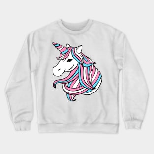 Transexual Flag Unicorn Crewneck Sweatshirt